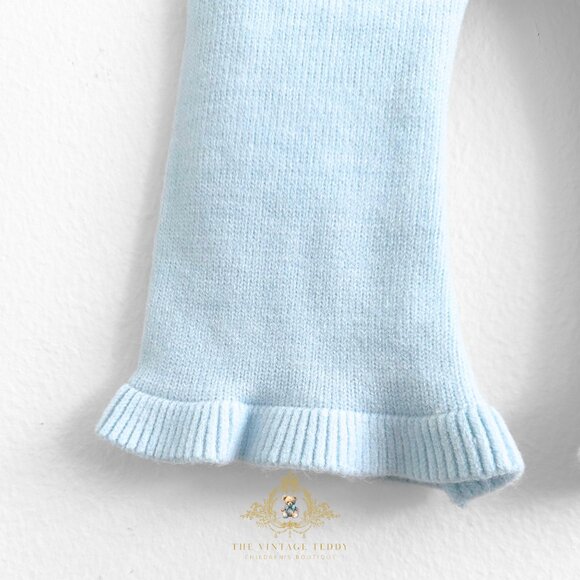 NWT Lovely Girls Knitted Two-piece Cardigan Sweater &Pants Set Lace Collar 6-12M - Picture 6 of 6